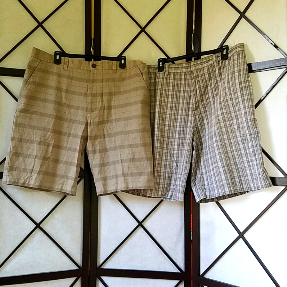 Men's Plaid Shorts, 100% Cotton